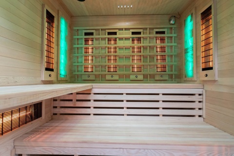 Sauna na podczerwień z kamieniem solnym 180x160x200 cm 4-osobowa Infrared