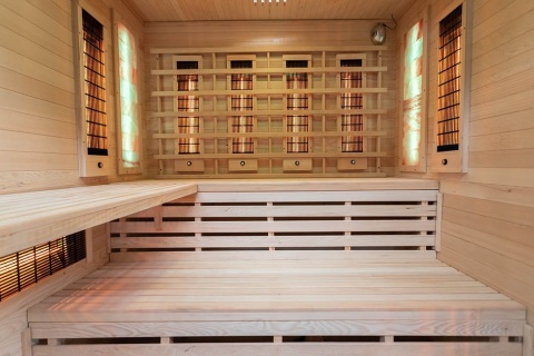 Sauna na podczerwień z kamieniem solnym 180x160x200 cm 4-osobowa Infrared
