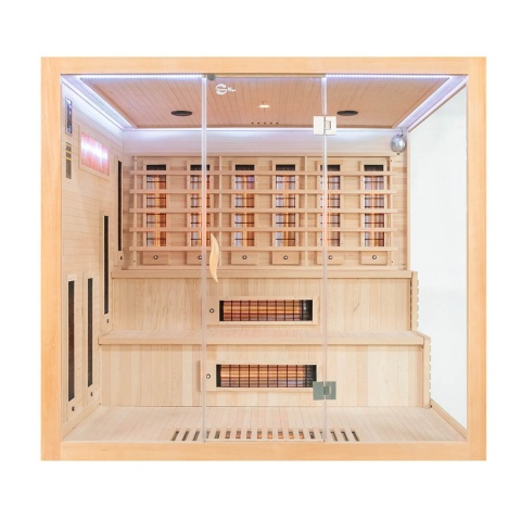 Sauna na podczerwień z kamieniem solnym 220x200x200 cm 4-osobowa Infrared XXl