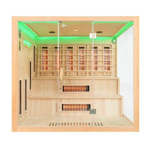 Sauna na podczerwień z kamieniem solnym 220x200x200 cm 4-osobowa Infrared XXl