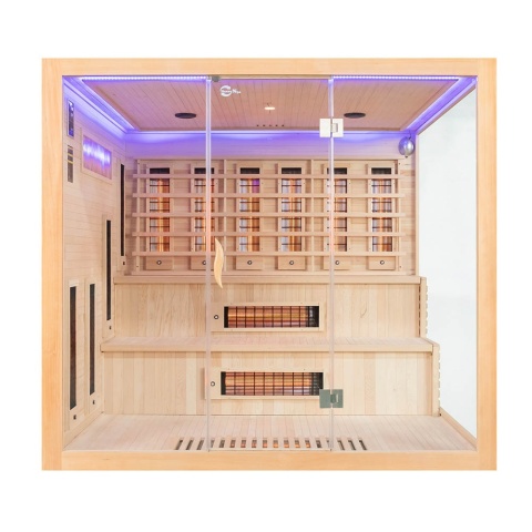 Sauna na podczerwień z kamieniem solnym 220x200x200 cm 4-osobowa Infrared XXl
