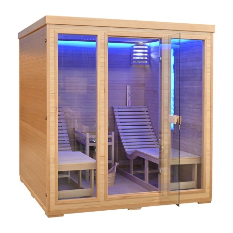 Sauna ogrodowa sucha z piecem HARVIA 8kW 180x180x190 cm 2 osobowa