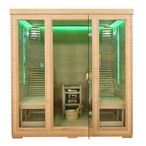 Sauna ogrodowa sucha z piecem HARVIA 8kW 180x180x190 cm 2 osobowa
