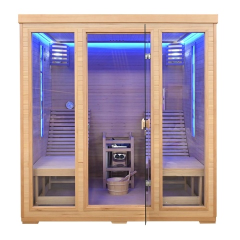 Sauna ogrodowa sucha z piecem HARVIA 8kW 180x180x190 cm 2 osobowa