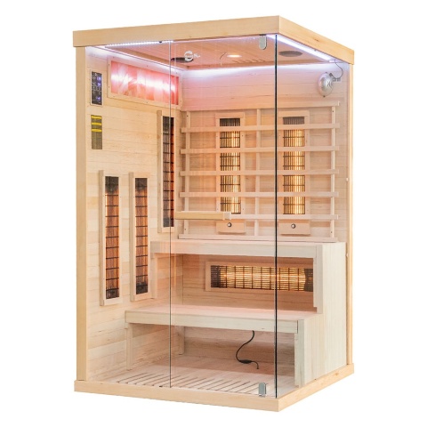 Sauna na podczerwień z kamieniem solnym 120x120x200 cm 2-osobowa Infrared