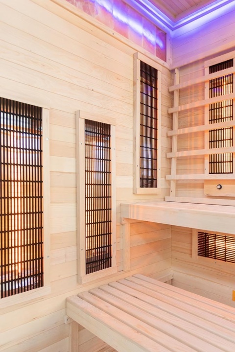 Sauna na podczerwień z kamieniem solnym 120x120x200 cm 2-osobowa Infrared