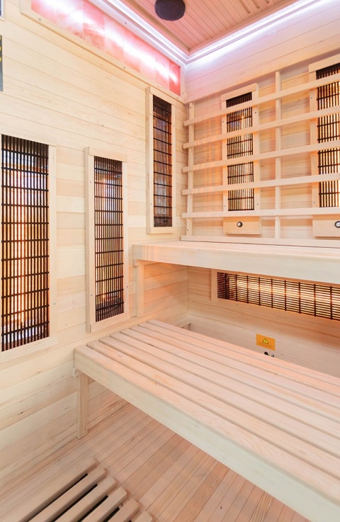 Sauna na podczerwień z kamieniem solnym 120x120x200 cm 2-osobowa Infrared