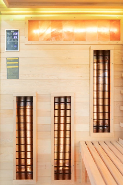 Sauna na podczerwień z kamieniem solnym 120x120x200 cm 2-osobowa Infrared