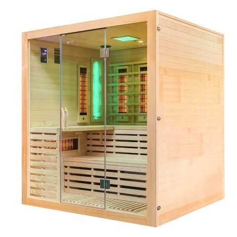 Sauna na podczerwień z kamieniem solnym 180x160x200 cm 4-osobowa Infrared