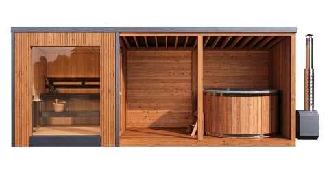 Sauna ogrodowa modułowa 600x220x255 cm Combo L6 Complex