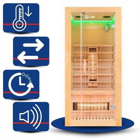 Sauna ogrodowa na podczerwień 90x90x190 cm 1-osobowa Infrared