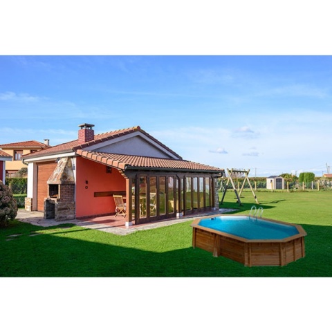 Basen ogrodowy drewniany 620x395x136 cm Safran 2 GRE