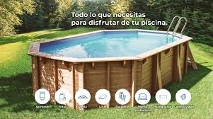 Basen ogrodowy drewniany 436x336x117cm Grenade 2 GRE