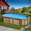 Basen ogrodowy drewniany 535x335x117 cm canelle 2 GRE