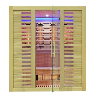 Sauna na podczerwień z kamieniem solnym 180x160x200 cm 4-osobowa Infrared Xl