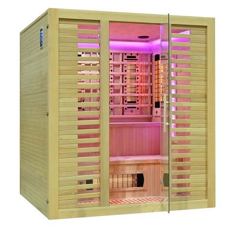 Sauna na podczerwień z kamieniem solnym 180x160x200 cm 4-osobowa Infrared Xl