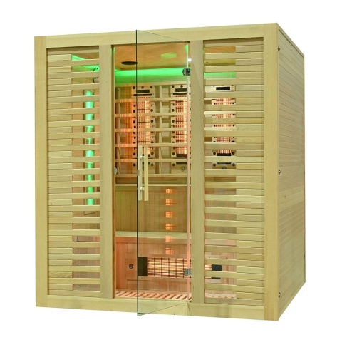Sauna na podczerwień z kamieniem solnym 180x160x200 cm 4-osobowa Infrared Xl
