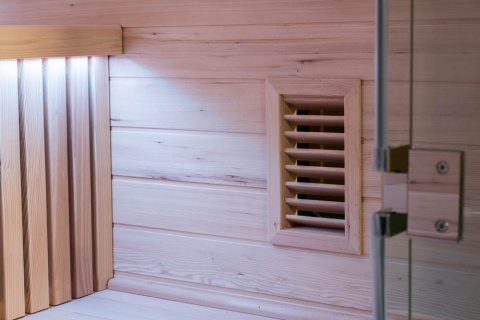 Sauna ogrodowa sucha z piecem HARVIA 6kW 150x150x200 cm 3 osobowa