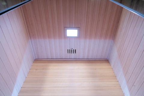 Sauna ogrodowa sucha z piecem HARVIA 6kW 150x150x200 cm 3 osobowa