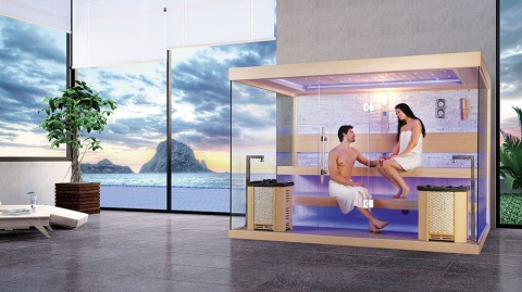 Sauna ogrodowa sucha z piecem HARVIA 12kW 300x200x210 cm 8 osobowa