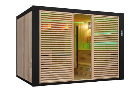 Sauna ogrodowa sucha z piecem HARVIA 12kW 300x200x210 cm 6 osobowa