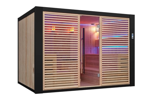 Sauna ogrodowa sucha z piecem HARVIA 12kW 300x200x210 cm 6 osobowa
