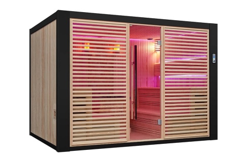 Sauna ogrodowa sucha z piecem HARVIA 12kW 300x200x210 cm 6 osobowa