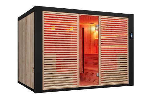 Sauna ogrodowa sucha z piecem HARVIA 12kW 300x200x210 cm 6 osobowa