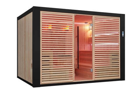 Sauna ogrodowa sucha z piecem HARVIA 12kW 300x200x210 cm 6 osobowa
