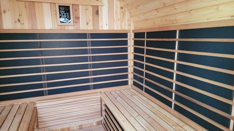 Sauna ogrodowa na podczerwień 210x300x210 cm 8-osobowa Infrared