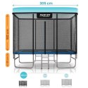 Trampolina ogrodowa prostokątna 10x7ft/305x213cm z siatką zewnętrzną i drabinką Neo-Sport
