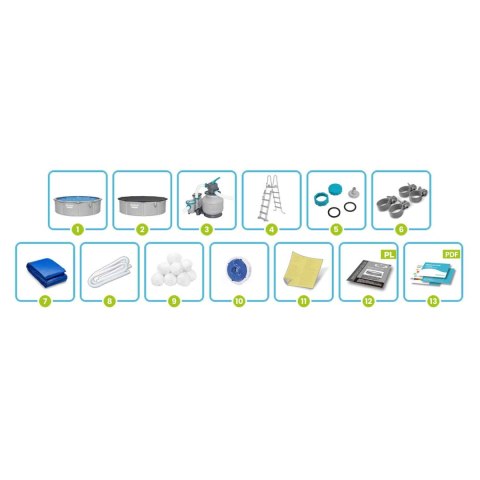 Basen ogrodowy panelowy całoroczny 457 x 122 cm 13w1 Bestawy 56384