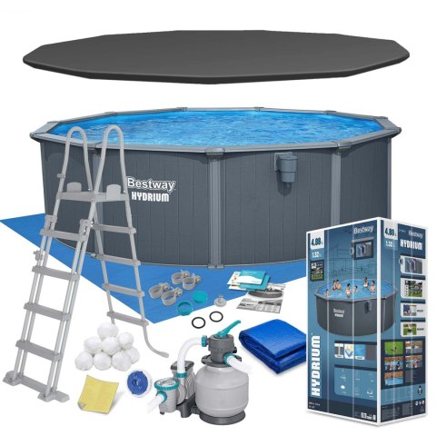 Basen ogrodowy panelowy całoroczny 488 x 132 cm 13w1 Bestawy 561CU