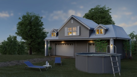 Basen ogrodowy stalowy 500x300x132cm Dream Pool Grafit GRE