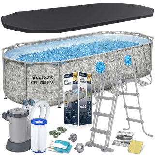 Basen ogrodowy stelażowy 549 x 274 x 122 cm12w1 Bestway 56716N