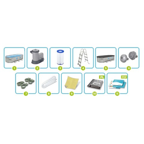 Basen ogrodowy stelażowy 549 x 274 x 122 cm12w1 Bestway 56716N