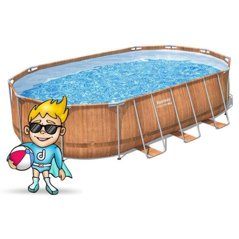 Basen ogrodowy stelażowy 610 x 366 x 122 cm 13w1 Bestway 56719N