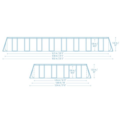 Basen stelażowy ogrodowy 956 x 488 x 132 cm 11w1 Bestway 561KJ