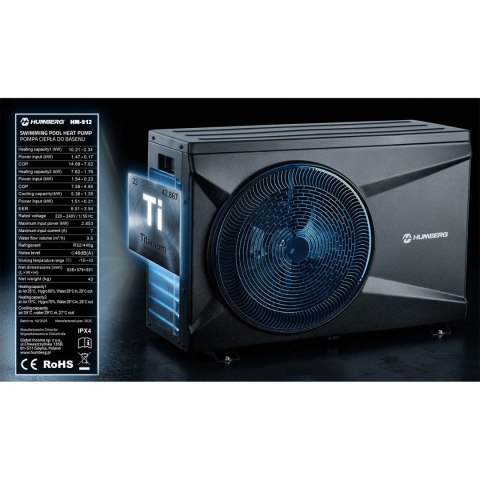 Pompa ciepła do basenu spa podgrzewacz wody 10kw Humberg HM-912