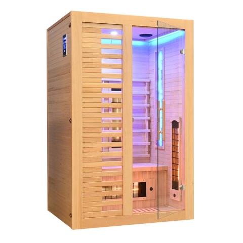 Sauna na podczerwień z kamieniem solnym 120x100x190 cm 2-osobowa Infrared