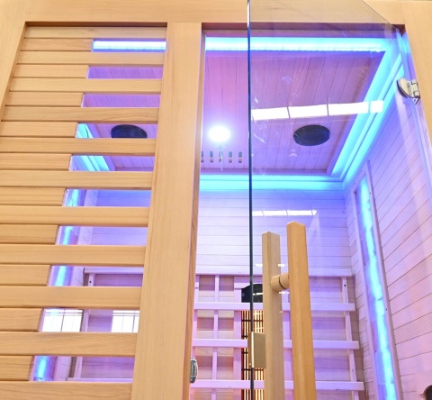 Sauna na podczerwień z kamieniem solnym 120x100x190 cm 2-osobowa Infrared