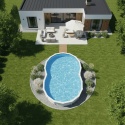 Basen ogrodowy stalowy Varadero 500 x 340 x 120 cm GRE
