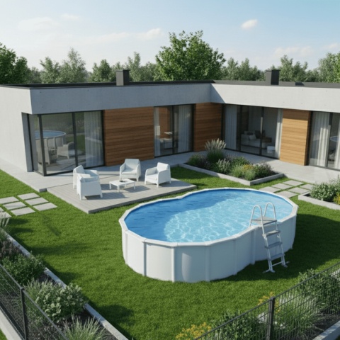 Basen ogrodowy stalowy Varadero 640x390x120 cm GRE