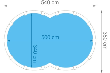 Basen ogrodowy stalowy Varadero 640x390x120 cm GRE