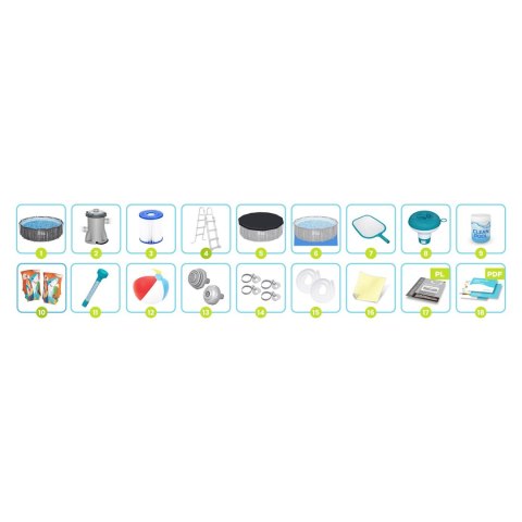 Basen ogrodowy stelażowy 366 x 100 cm 18w1 Bestway 5614X + maszynka do baniek GRATIS