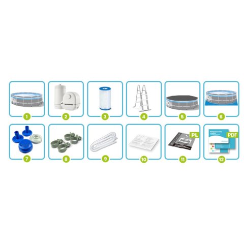 Basen ogrodowy stelażowy 488 x 122 cm 11w1 INTEX 26730