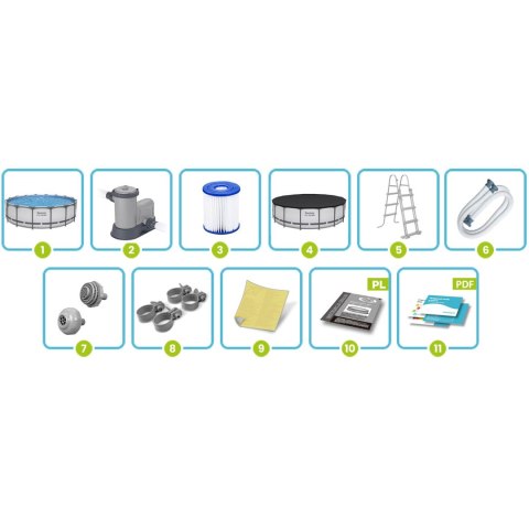 Basen ogrodowy stelażowy 488 x 122 cm 12w1 Bestway 5612Z