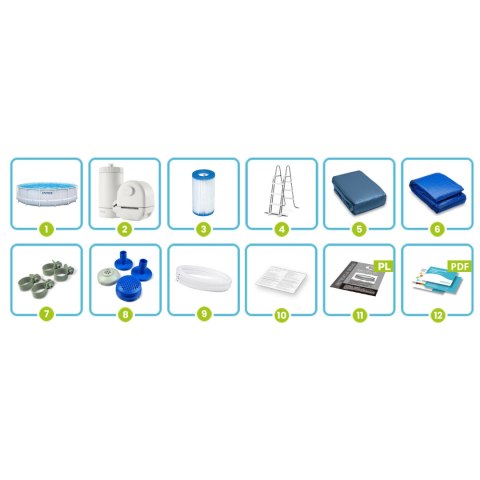 Basen ogrodowy stelażowy 488 x 122 cm 12w1 Intex 26746