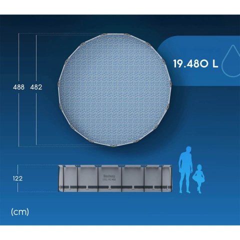 Basen ogrodowy stelażowy 488 x 122 cm 19w1 Bestway 5612Z
