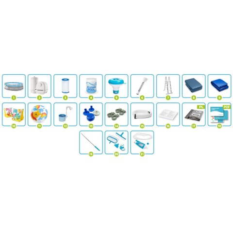 Basen ogrodowy stelażowy 488 x 122 cm 20w1 INTEX 26730